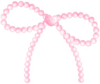 Şirin Pembe İnci Yay Kalp Suluboya Vintage y2k