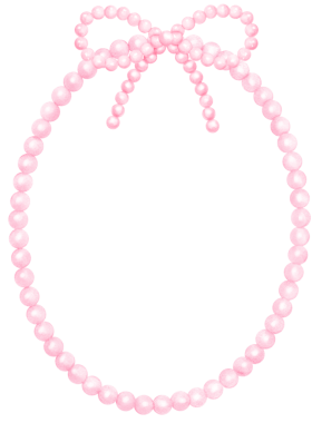 Oyuncu Pembe İnci Çerçeve Oval Şekli kurdele yayı suluboya