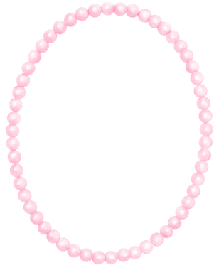Oyuncu Pembe İnci Çerçeve Oval Shape suluboya