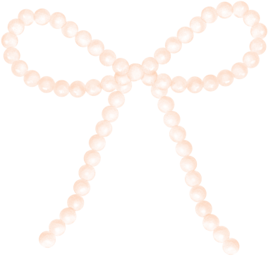 Beyaz İnci Yay Suluboya Süslemeli Kurdele Vintage y2k Estetik