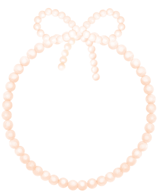 Şirin Beyaz İnci Çember şekilli kurdele yaylı suluboya