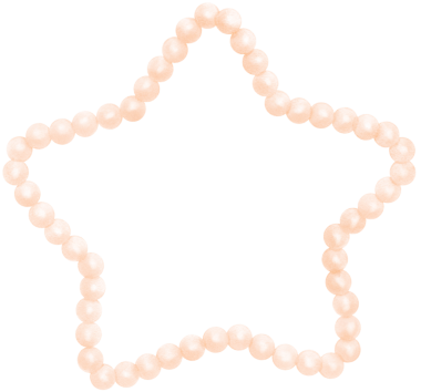 Retro White Pearl Frame Star Shape suluboya