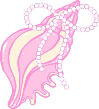 İnci Kurdeleli Pembe Şeytani Deniz Kabuğu.