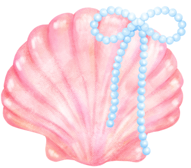 Pearl Bow suluboya ile Pembe Coquette Deniz Kabuğu