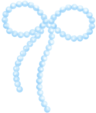 Oyuncu Mavi İnci Kurdelesi Su Boyası Boncuklu Vintage Estetik