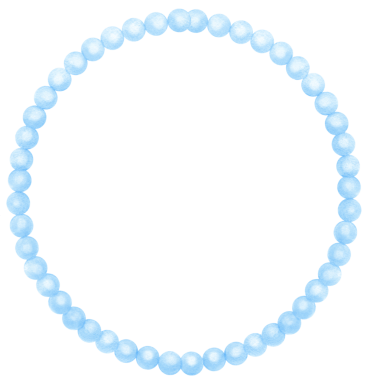 Mavi İnci Çember şekil suluboya