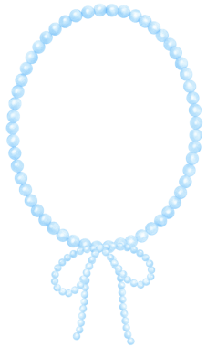 Oyuncu Mavi Pembe İnci Çerçeve Oval Şekli Kurdeleli suluboya