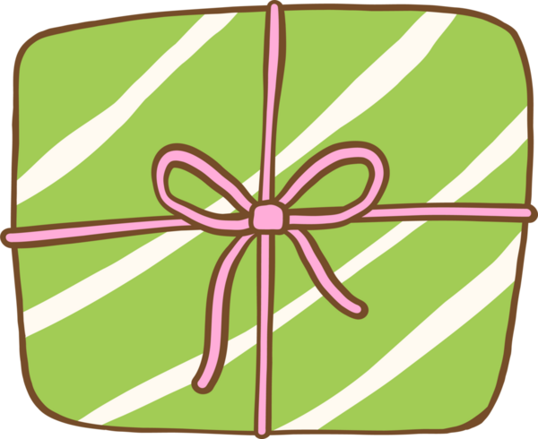 Pembe Fiyonklu Yeşil Çizgili Hediye