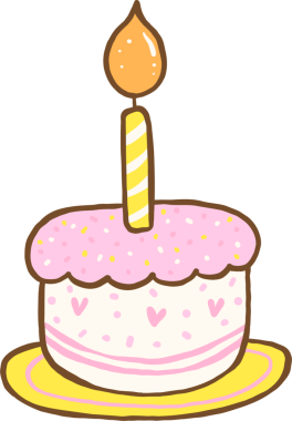 Mum İllüstrasyonlu Şirin Doğum Günü Pastası