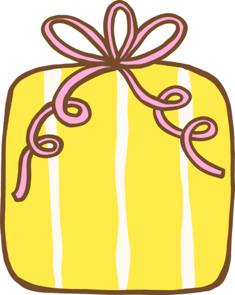 Kurdeleli Sarı Hediye Kutusunun İllüstrasyonu