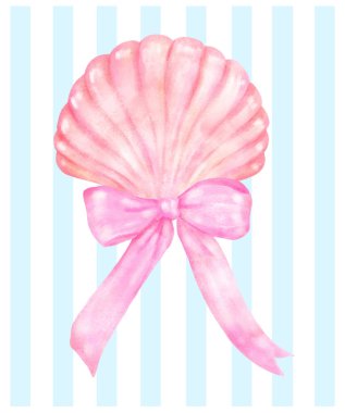 Coquette Summer Blush Pembe Deniz Kabuğu ve Pembe Fiyonk Suluboya