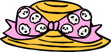 Şirin Korkunç Yaz Cadılar Bayramı plaj şapkası Cadılar Bayramı Çizgi film el çizimi