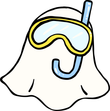 Şirin Korkunç Yaz Cadılar Bayramı hayalet dalış maskesi Cadılar Bayramı yaz çizgi filmi çizimi