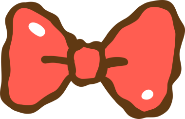 Tatlı Doodle Kırmızı Fiyonk Kabarık El Çizimi