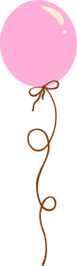 İp ve Yaylı Pembe Balon Çizimi