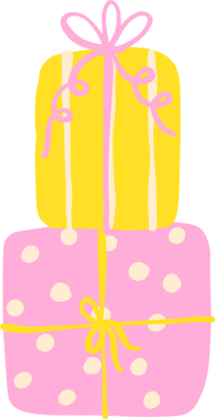 Yığılmış Kurdeleli Hediye Kutuları Çizimi