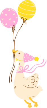 Sevimli Kız Kaz Doğumgünü Gagalı Balon Tutma Kuşu