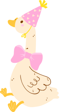 Büyük Bowtie Doodle 'la Şirin Kız Kaz Doğum günü