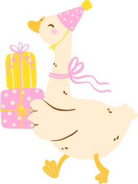 Şirin Kız Kaz Doğum günü Hediyeleri Tutma Kuşu