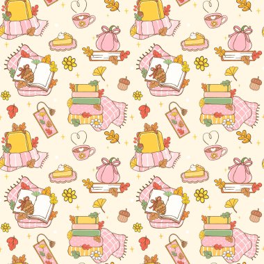 Coquette Fall Kitapçığı Kusursuz Kalıpsız Kız Koyu Sonbahar Okuyan Kitap Duvar Kağıdı Yazdırılabilir