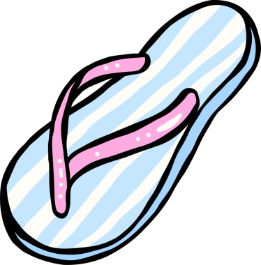 Bir Yaz Çizgili Parmak arası Terliğin Çizimi