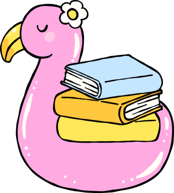 Flamingo Yüzen El Çizimleri Üzerine Yaz Okuma Kitabı