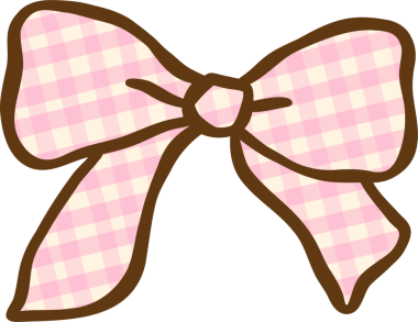 Kız Pembe Gingham Noel Yayı Kolej Çizimi El Çizimi