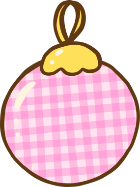 Pembe Gingham Noel Balosu Süsleme El Çizimi, Coquette Koleji Noel