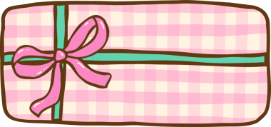 Gingham Noel Pembe Ekoseli Hediye Kutusu Pembe Kurdele Yay El Çizimi, Coquette Koleji Noel Koleji