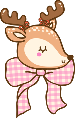 Şirin Gingham Noel Geyiği Pembe Ekoseli Yaylı Çizim El, Coquette Koleji Noel