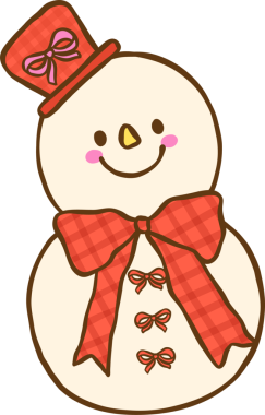 Kırmızı Şapkalı Gingham Noel Kardan Adam ve Yay El Çizimi, Coquette Koleji Noel