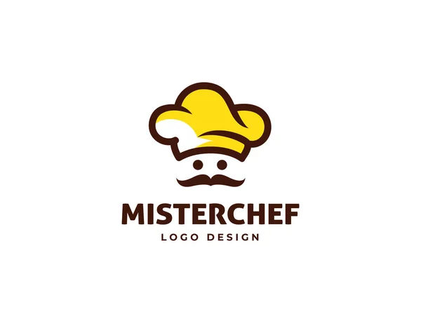 Food Chef Restaurant Logo Design Template Mister Chef Logo Design — Stock Vector