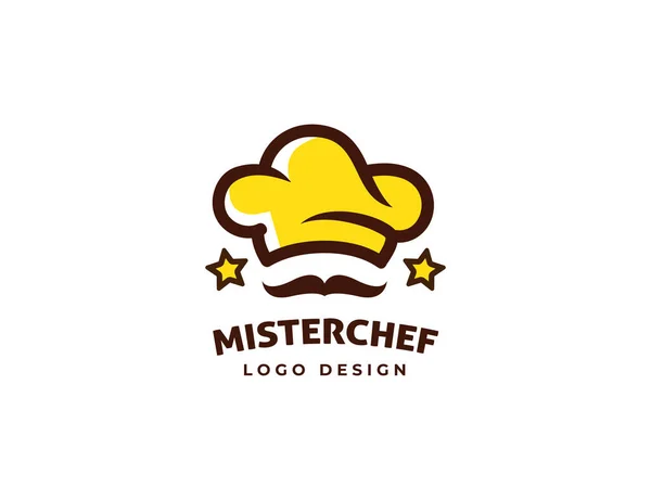 Food Chef Étterem Logó Design Sablon Mister Chef Logó Design — Stock Vector