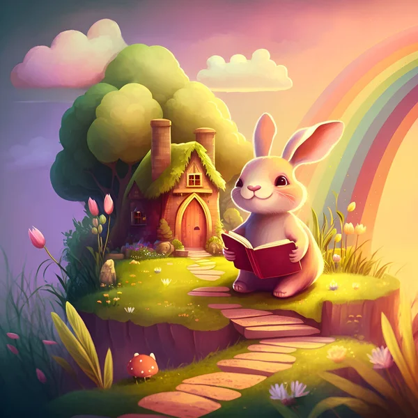 Пасхальный Кролик Дом — стоковое фото