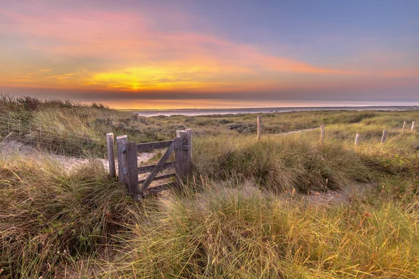 北海の海岸線の砂丘風景をトレイルします ウィク アーン 北オランダ オランダ ヨーロッパの自然海の風景 — ストック写真