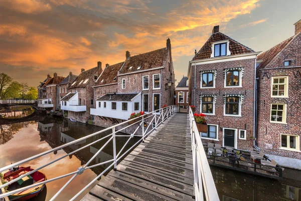 Famous Medieval Hanging Kitchens Damsterdiep Historic Town Appingedam Spectacular Sky — Stockfoto