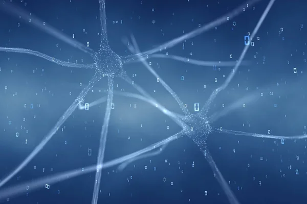 脳バイナリコードの神経細胞図の背景 — ストック写真