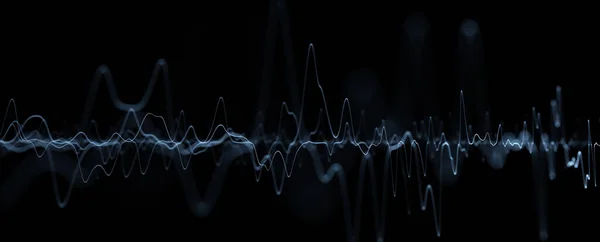 Technologie Numérique Abstraite Égaliseur Musique Oscillation Détaillée Des Lignes Ondulées — Photo