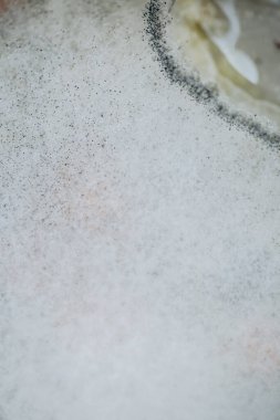 Küfün makro fotoğrafı. Çorbanın üstüne kalıp dök. ışık soyutlaması