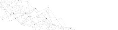 Soyut geometrik arkaplan ve noktaları ve çizgileri birleştiren web sitesi başlığı veya afiş tasarımı. Genel ağ bağlantısı. Metnin için pleksus arkaplanı ve alanı olan dijital teknoloji.