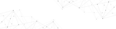 Soyut geometrik arkaplan ve noktaları ve çizgileri birleştiren web sitesi başlığı veya afiş tasarımı. Genel ağ bağlantısı. Metnin için pleksus arkaplanı ve alanı olan dijital teknoloji.