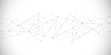 Abstract polygonal background with connecting dots and lines. Global network connection, digital technology and communication concept. High quality illustration
