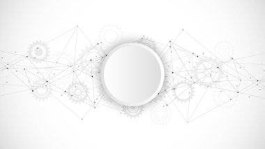 Abstract low poly background with connecting the dots and lines. Networking concept, internet connection and global communication. Vector illustration