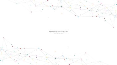 Abstract low poly background with connecting the dots and lines. Networking concept, internet connection and global communication. Vector illustration