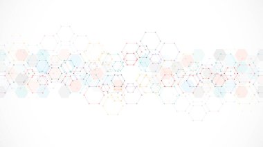 Geometrik şekilli ve altıgen desenli soyut bir arkaplan. Vektör illüstrasyonu