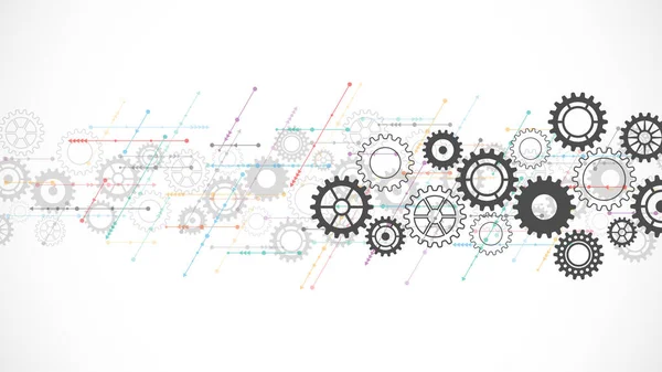 Cogs Gear Wheel Mechanisms Concepts Ideas Tech Digital Technology Engineering — Stock Vector