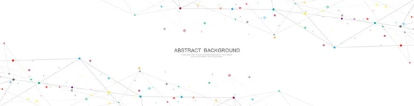 Sancak tasarımı veya başlığı için nokta ve çizgileri birleştirerek soyut arkaplan ve geometrik desen. Vektör illüstrasyonu