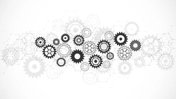 Cogs Gear Wheel Mechanisms Concepts Ideas Tech Digital Technology Engineering — Stock Vector