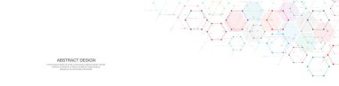 Sancak tasarımı veya başlığı için altıgenli soyut arkaplan ve geometrik desen. Vektör illüstrasyonu