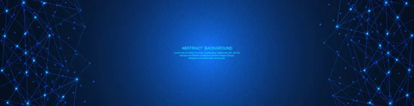 Küresel ağ bağlantısının soyut teknoloji arka planı ve pankart tasarımı veya başlığı için nokta ve çizgileri birleştirmek. Vektör illüstrasyonu